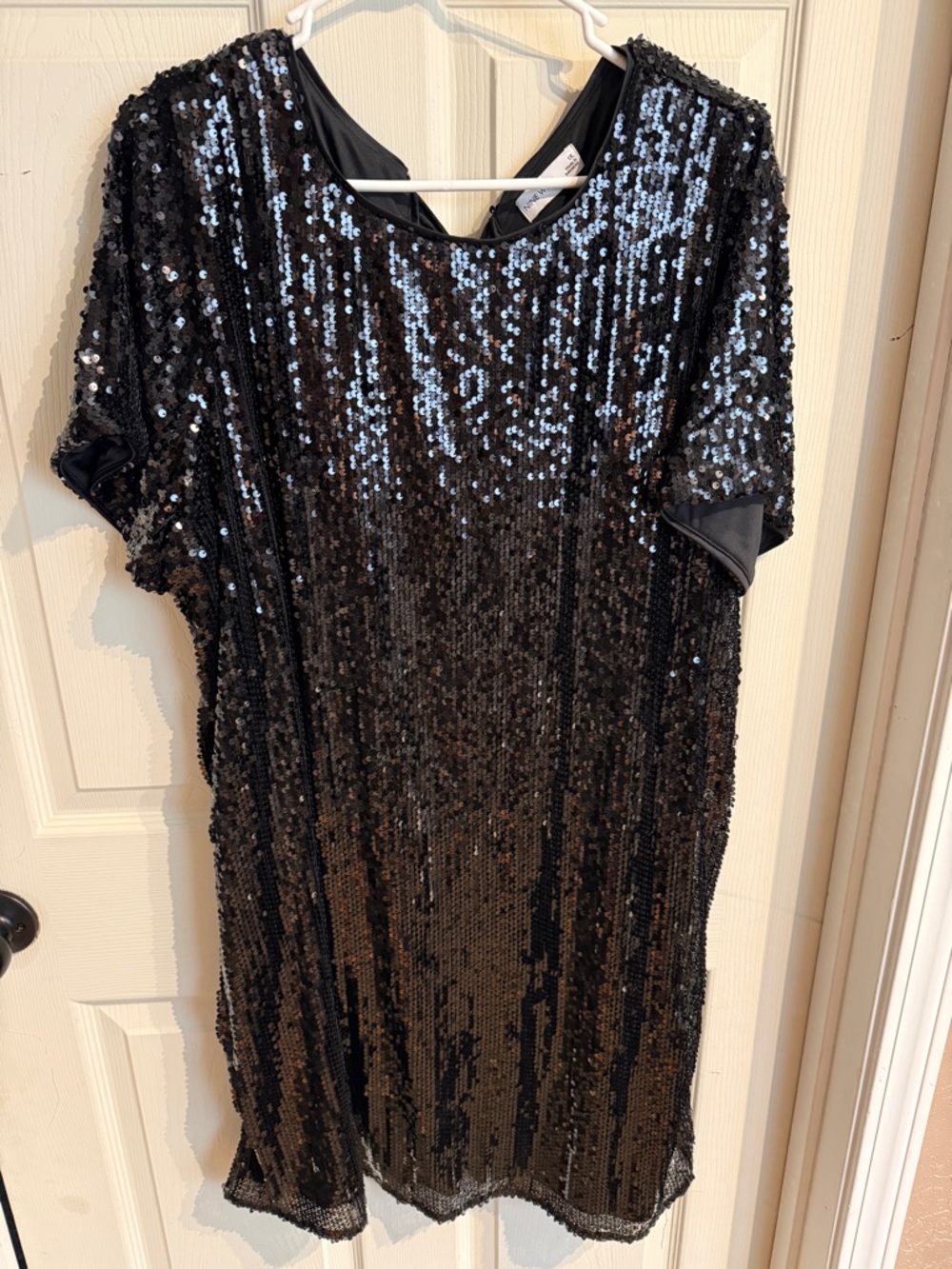 Nine West Black Sequin Shift Dress